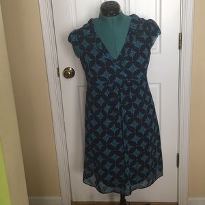 Navy Blue Print Dress